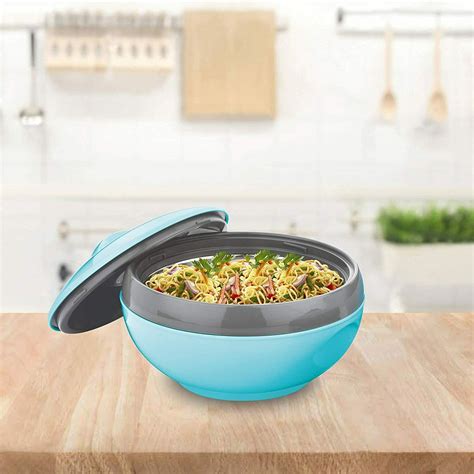 Pc Hot Pot Food Warmer Serving Insulated Thermal Casserole Storage White Blue