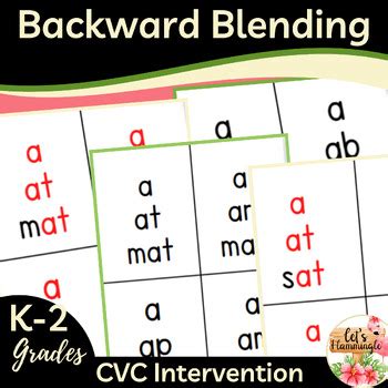 Backward Blending CVC Words Pyramid Cards For Decoding By Let S Flammingle