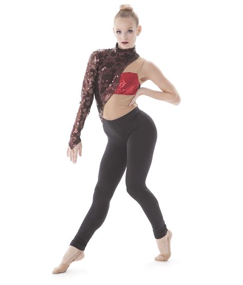 Edgy Red One Sleeve Jazz Costume Jazz Costumes Lycra Leggings Just Dance Fierce Dance Stuff