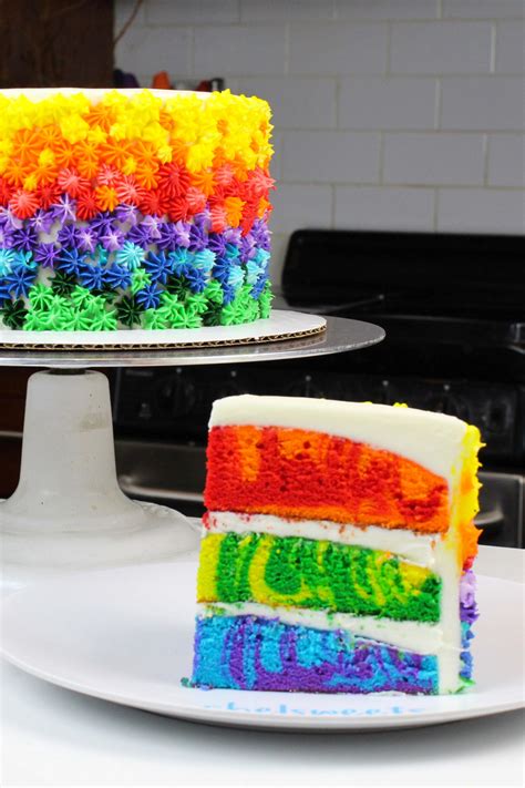 Rainbow Marble Cake With Homemade Buttercream Frosting Recipe Rainbow Marble Cake Recipe