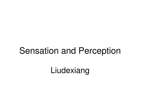 PPT Sensation And Perception Liudexiang PowerPoint Presentation Free