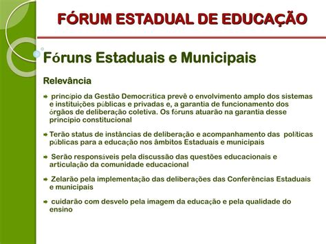 Ppt F Rum Estadual De Educa O Powerpoint Presentation Free