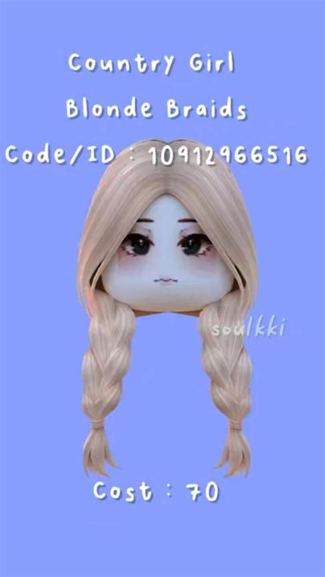 Saç kodu Cute Blonde Hair Blonde Braids Roblox Shirt Roblox Roblox Girl Hairstyles Braided