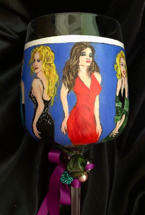 Hand Painted Wine Glass With Sensational Seven Flirtatious And More