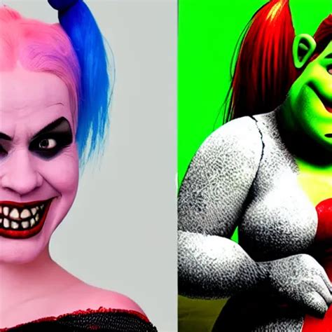 Shrek As Real Life Harley Quinn Cinematic Wide Shot Stable