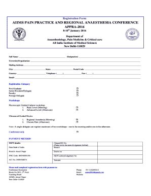 Fillable Online Aiims Registration Form Aiims Pain Practice And