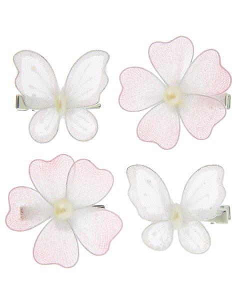 Monsoon 4x Glitter Butterfly And Flower Hair Clips Moyph46 97 £249 Monsoon Clothing