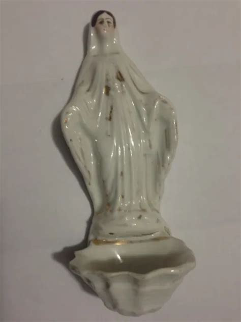 Benitier Ancien Porcelaine De Paris Vierge Marie Eur Picclick Fr