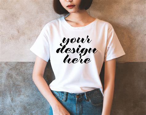 Asian Woman Blank White T Shirt Mockup For Sublimation Art Lupon Gov Ph