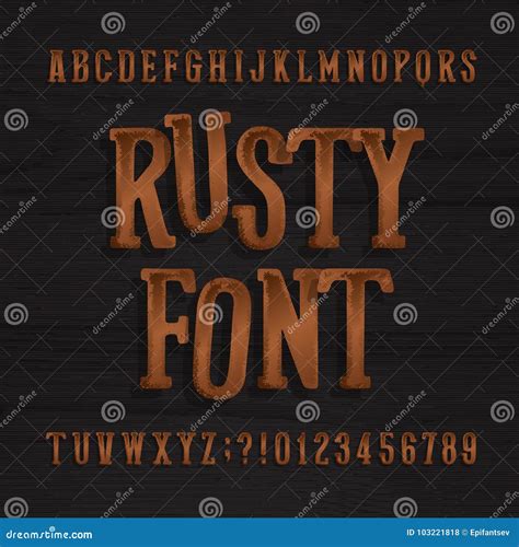 Hand Drawn Rusty Vintage Typeface Retro Alphabet Font Type Letters