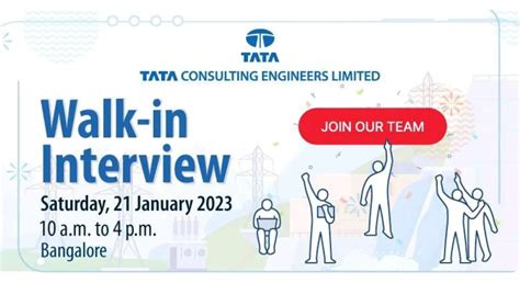 Tata Consulting Engineers Limited Walk In Interview 2023 Construction