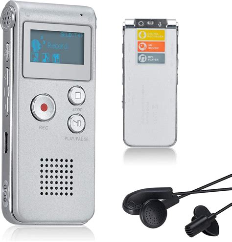 Lychee 8GB Voice Recorder USB Rechargeable Dictaphone LCD Recorder With