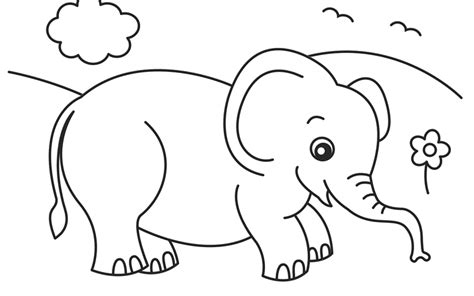 Elephant Outline Drawing at GetDrawings | Free download