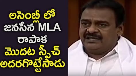 Janasena Party Mla Rapaka Varaprasad First Speech In Ap Assembly