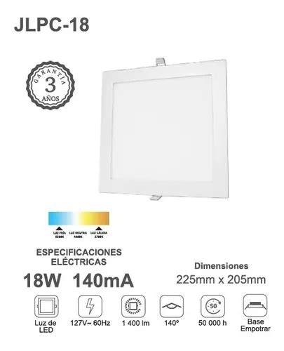 Plafon Led Cuadrado De Empotrar W Jwj Luz Blanca Pzs En Venta En