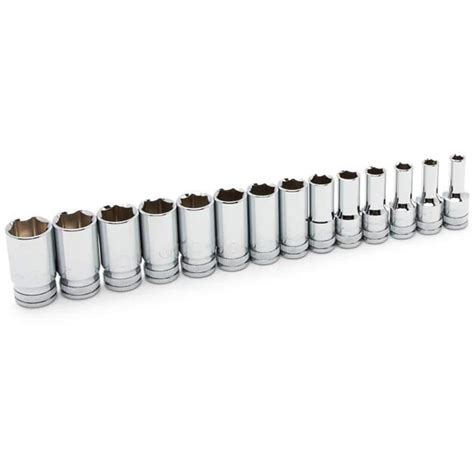 GEARWRENCH Semi Deep Socket Set 14 Pc 3 8 Drive 6 00 To 19 00