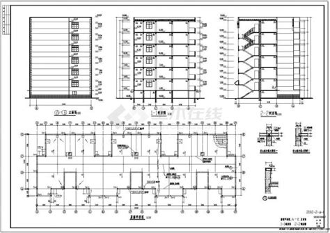 某七层框架结构住宅楼设计cad全套建筑施工图（含设计说明，含结构设计）土木在线