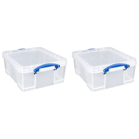 Omsix 17 Liter Plastic Stackable Storage Container w/Snap Lid & Built ...