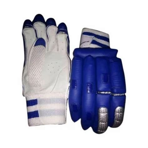 Strap White And Blue Cricket Batting Gloves For Sports Size Medium