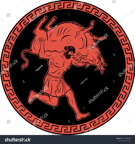 Erymanthian Boar Labours Hercules Heracles Stock Vector Royalty