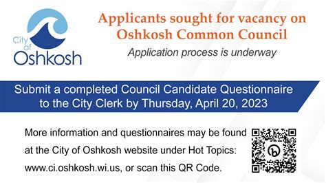 City Of Oshkosh On Twitter The Oshkosh Common Council Is Accepting