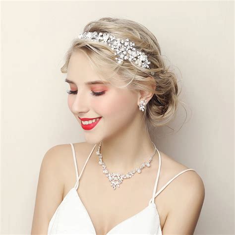 Pcs Set Simulated Pearl Jewelry Sets Princess Bridal Wedding Crown