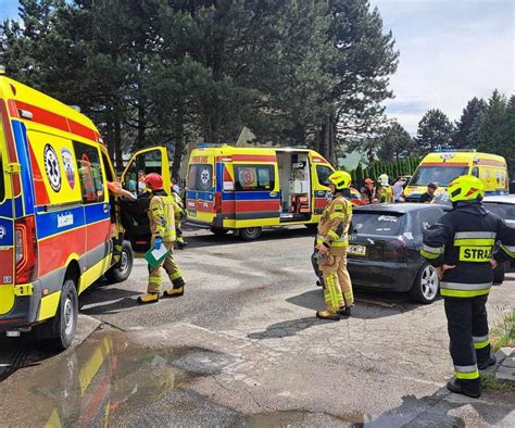 Węgierska Górka Wypadek na ul Kościuszki Poszkodowanych m in czworo