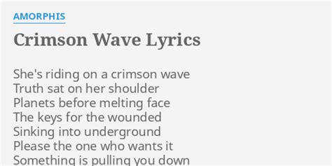 CRIMSON WAVE LYRICS By AMORPHIS She S Riding On A