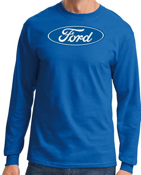 Ford Logo Long Sleeve Shirt Oval Emblem Adult Royal T Shirt Ford