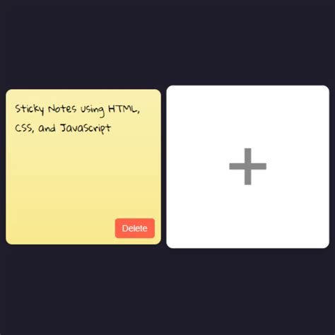 Create Sticky Notes With HTML CSS And JavaScript Source Code