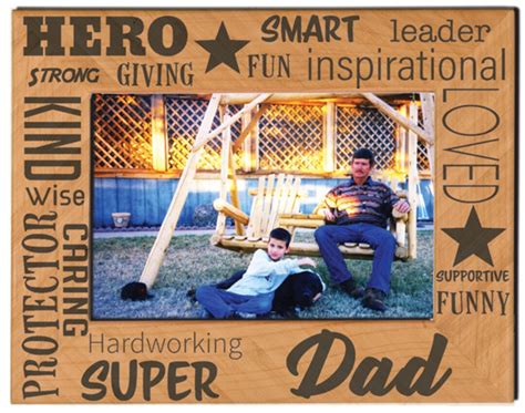 Dad Personalized Picture Frame Family Decor Parent Appreciation Wood ...