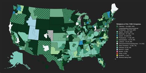 I made of map of every religion practiced by the 435 Representatives of ...