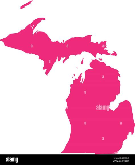 Pink Cmyk Color Map Of Michigan Usa Stock Vector Image And Art Alamy