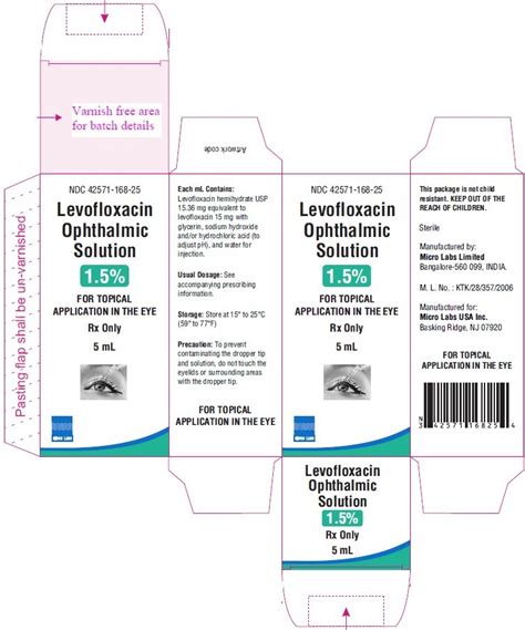 Levofloxacin Ophthalmic Solution Fda Prescribing Information Side