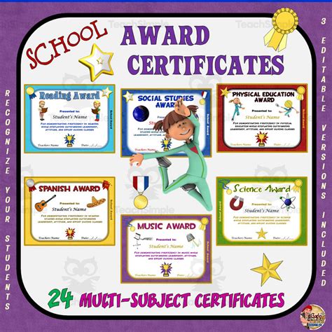 School Award Certificates by Teach Simple