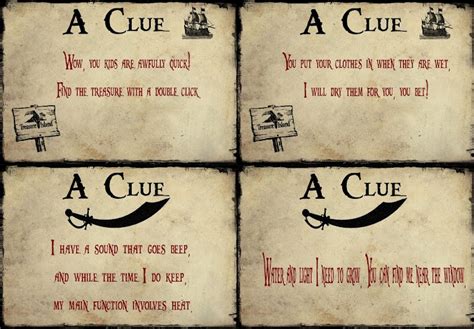 Printable Pirate Treasure Hunt Clues - Printable Word Searches