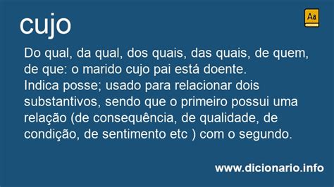 O Que Significa A Palavra Cujo - Significado de Cujo
