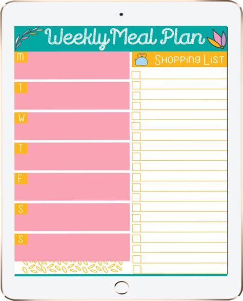 Goodnotes Meal Planner Template Free Each Free Meal Planning Template Has A Sunday Or Monday