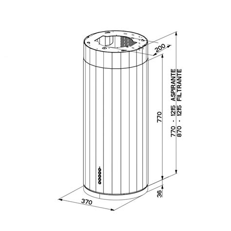 Cappa Ad Isola Cilindrica Diametro Cm Finitura Bianco Opaco E