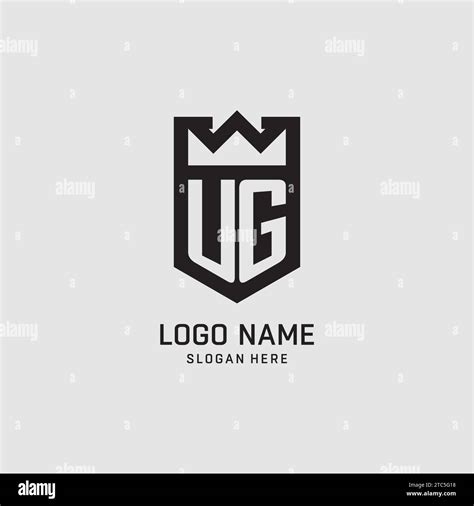 Initial UG Logo Shield Shape Creative Esport Logo Design Vector