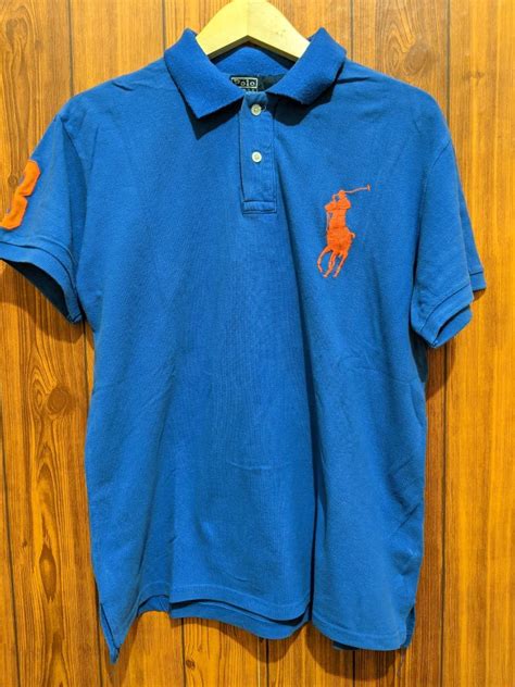 Kaos Polo Ralph Lauren Biru Polos Big Logo Fesyen Pria Pakaian