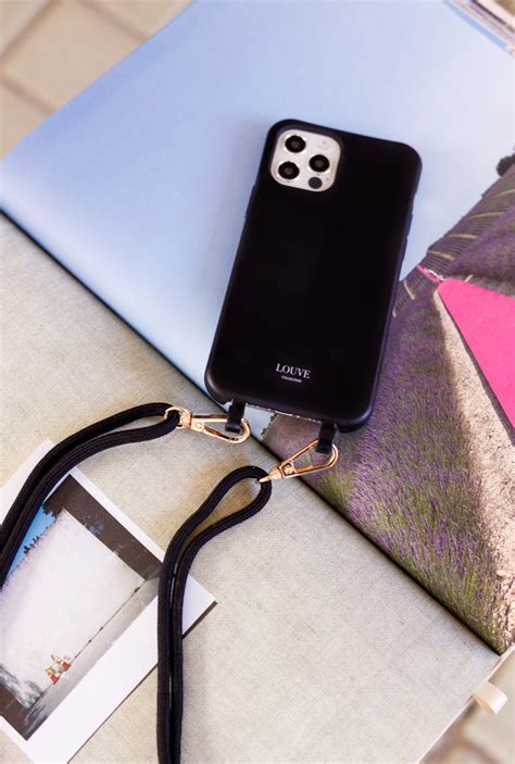 Black Phone Strap Custom Iphone Accessories Crossbody Phone Cases