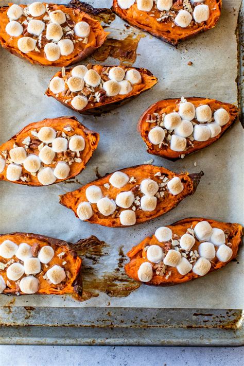 Twice Baked Sweet Potatoes With Marshmallows Skinnytaste