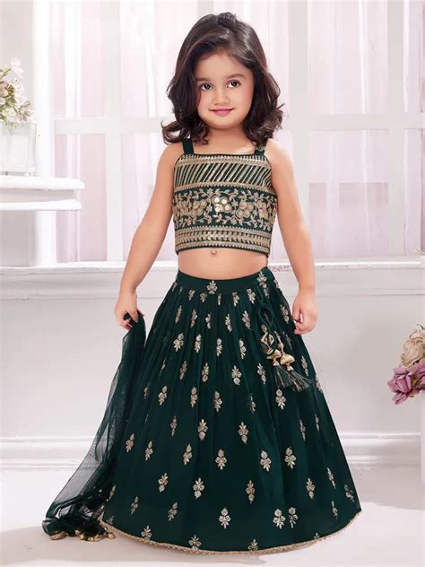 Gorgous Bottle Green Georgette Lehenga Choli G3 GCS2908 United