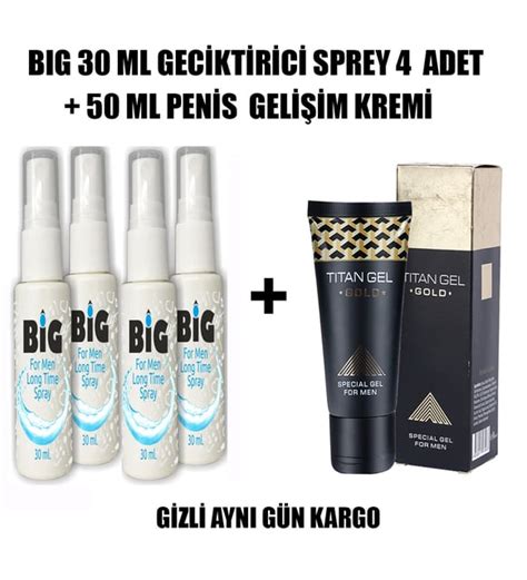 4 KUTU ERKEKLERE ÖZEL BİG GECİKTİRİCİ SPREY 30 ML 1 KUTU EREKSİYON VE