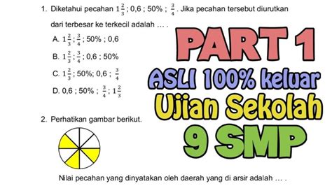 30 Soal And Kunci Jawaban Ujian Sekolah Matematika Kelas 9 Smp Mts 2024