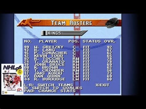 NHL 96 Rewind: Complete Rosters, Player Ratings, and Teams Unveiled! : r/snes