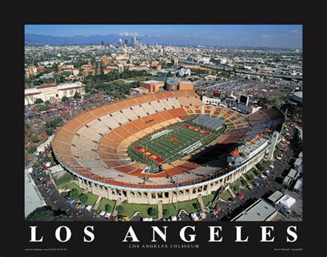 Los Angeles Memorial Coliseum From Above Poster Aerial Views Inc