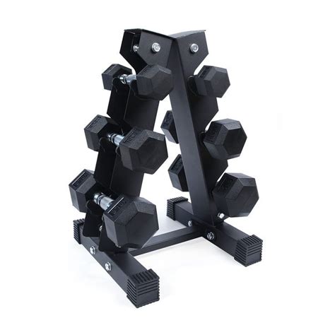 Ritfit Lbs Rubber Encased Hex Dumbbell Sets With Optional Rack For