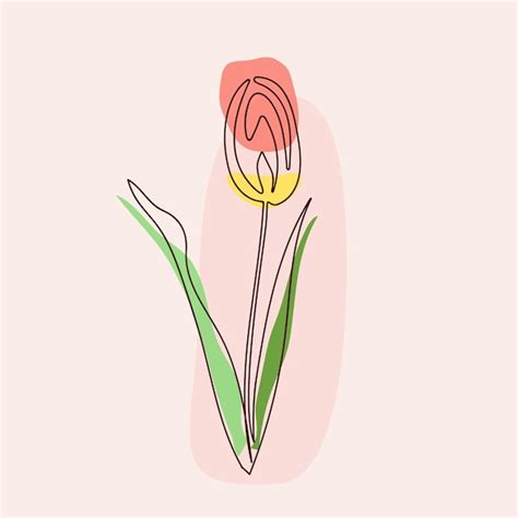 Premium Vector Hand Drawn Tulip One Line Art Illustration